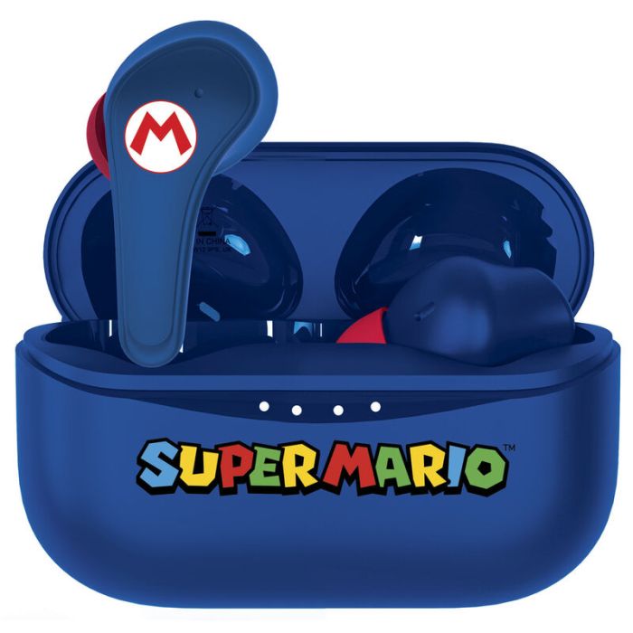 OTL Super Mario Blue Tws EarpodsHeadphonesShow your gaming loyalty with Super Mario TWS earpods! The most iconic "M" symbol from Mario's red cap is featured on both earbuds to give you a boost during listening time. TWS (True Wireless Stereo) technology a